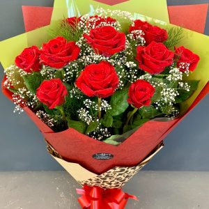 12 Red Roses – Premium Long Stem Large Head